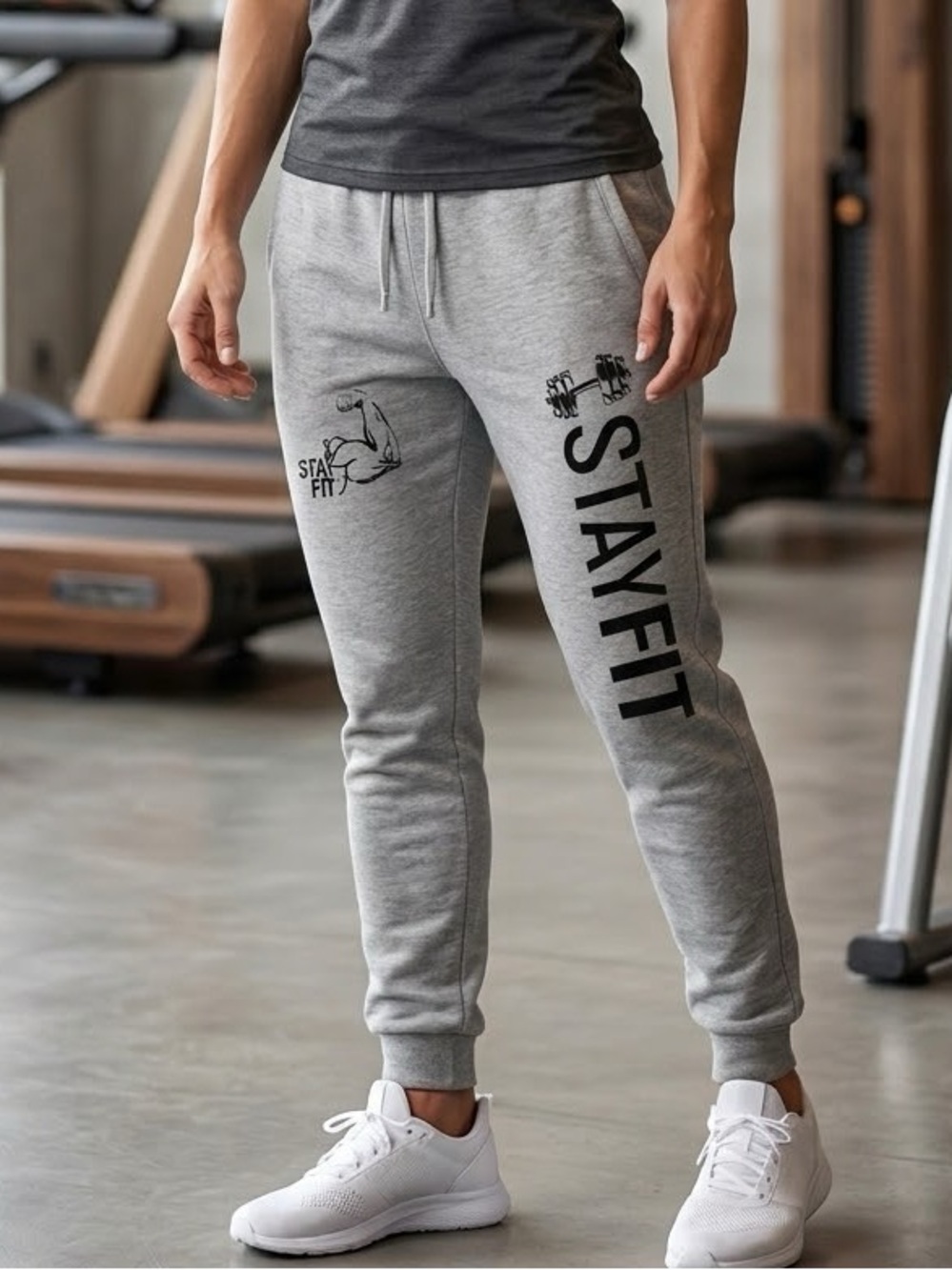 STAYFIT Women's Light Gray Athletic Jogger Pants